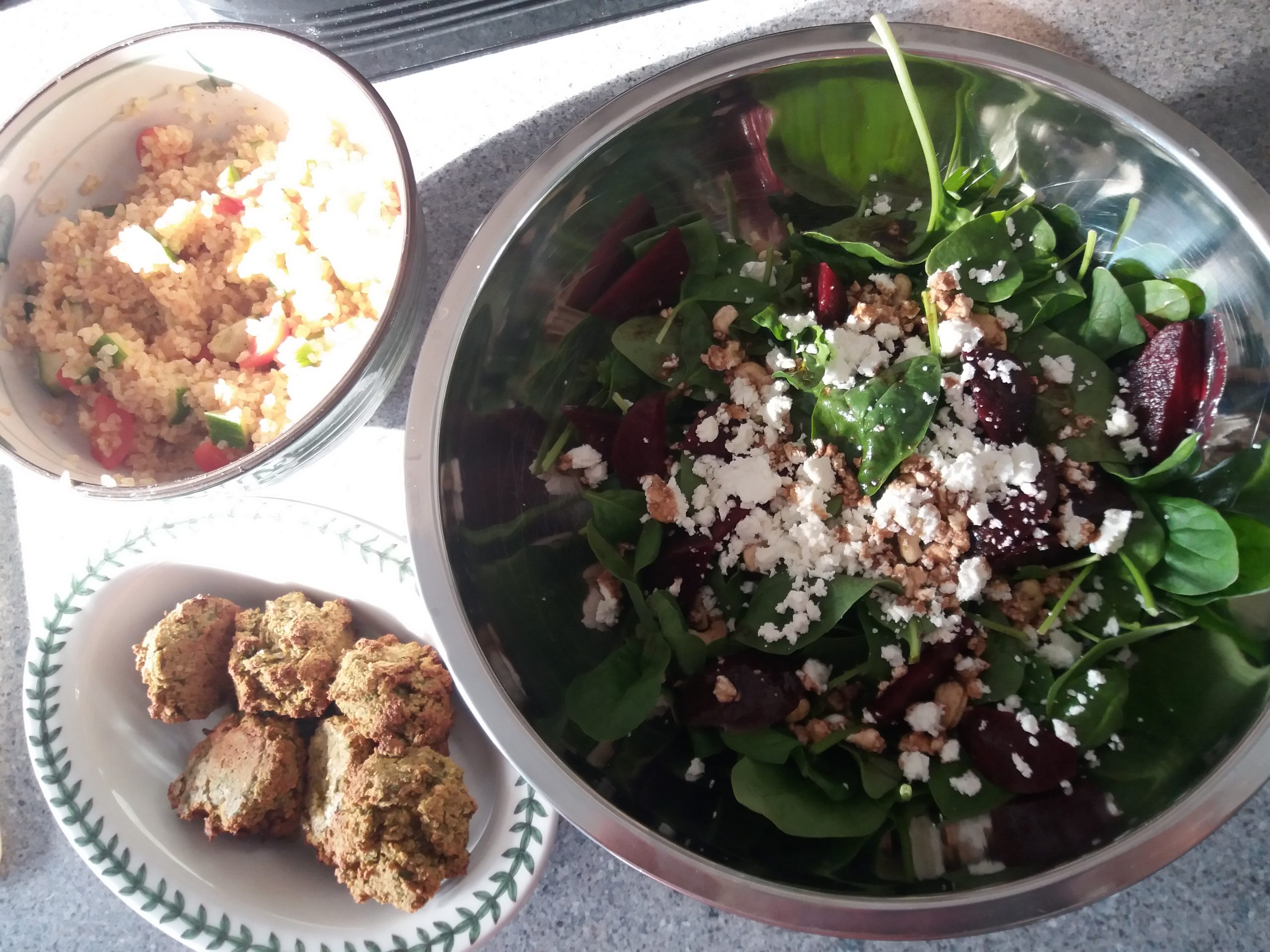 Lebanese Mezze with Spinach Salad