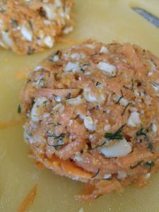 Uncooked Carrot and Cashew Fritters