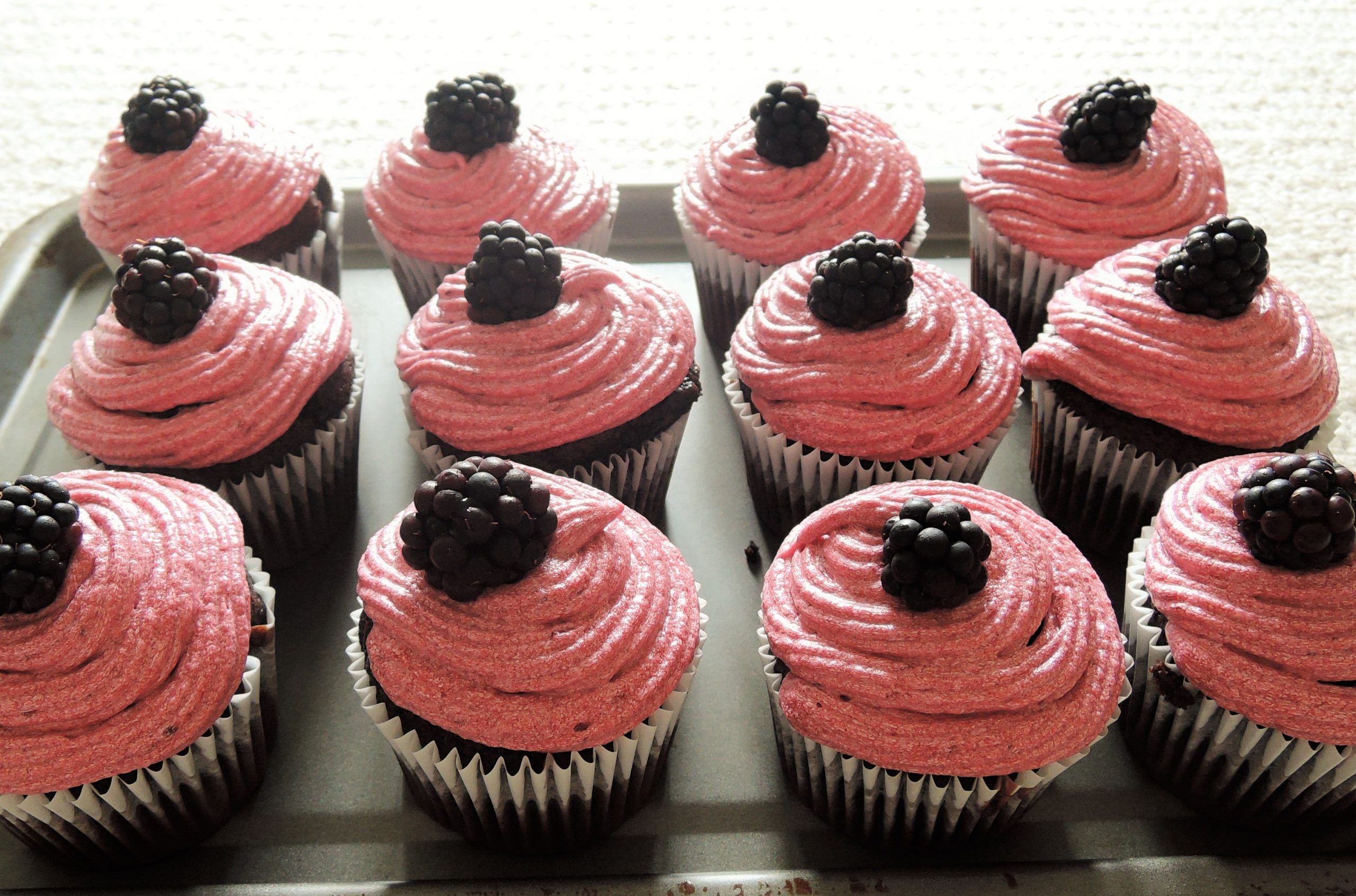 Blackberry and Chocolate Cupcakes
