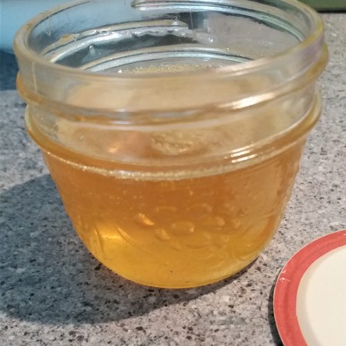Jar of dandelion honey